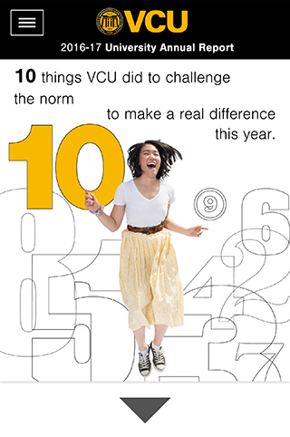 Screenshot of the 2016-17 VCU University Annual Report