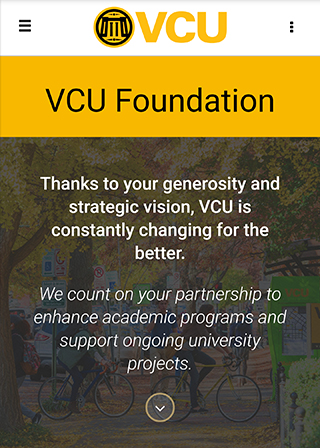 Screenshot of the VCU Foundation website